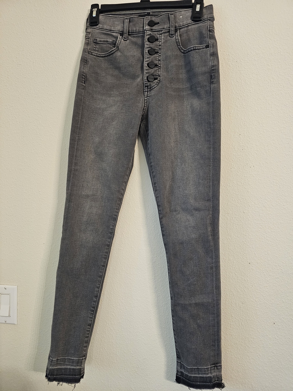 Express Women’s Skinny Gray Button-Fly Jeans